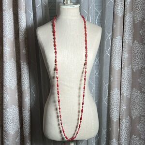 Vintage Red XL Beaded Necklace